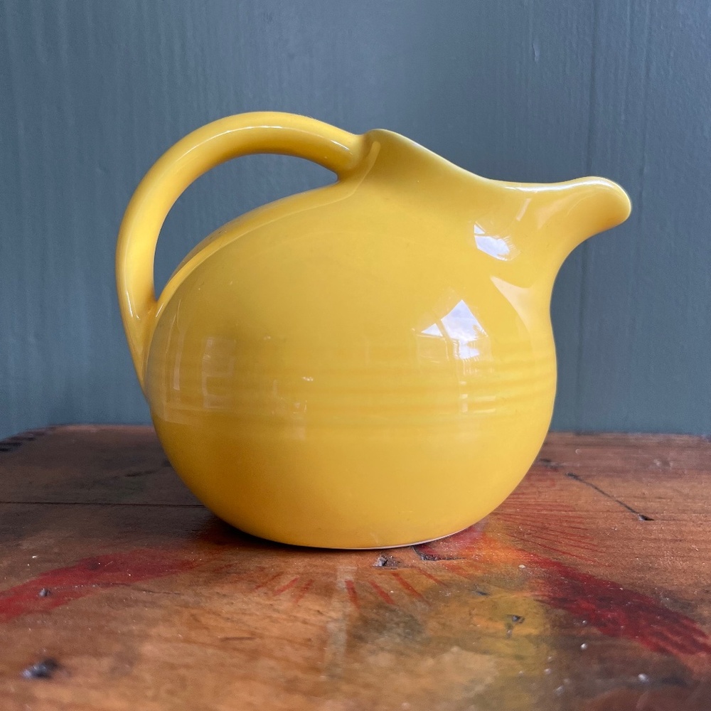 Vintage Mini Yellow Harlequin / Fiesta Ball Pitcher
